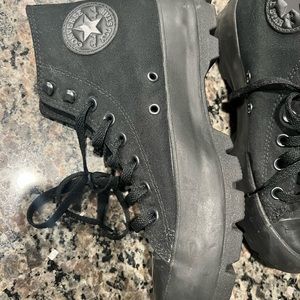 All black chunky platform converse size 9